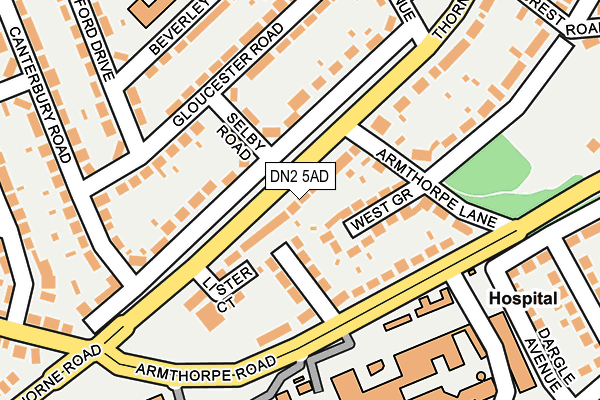 DN2 5AD map - OS OpenMap – Local (Ordnance Survey)