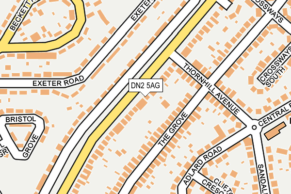 DN2 5AG map - OS OpenMap – Local (Ordnance Survey)