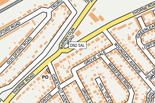 DN2 5AL map - OS OpenMap – Local (Ordnance Survey)