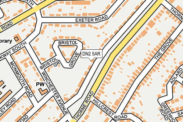 DN2 5AR map - OS OpenMap – Local (Ordnance Survey)