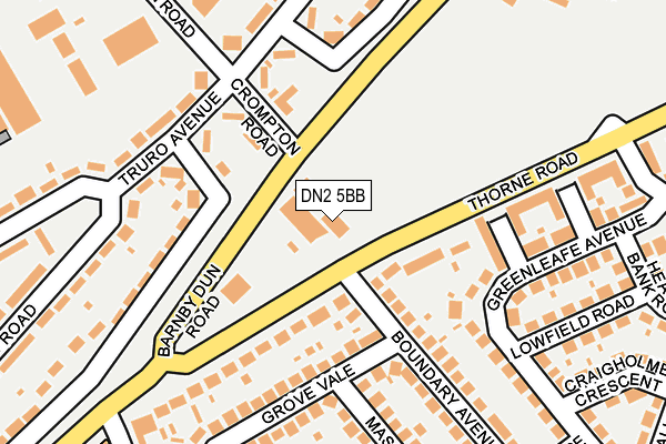 DN2 5BB map - OS OpenMap – Local (Ordnance Survey)