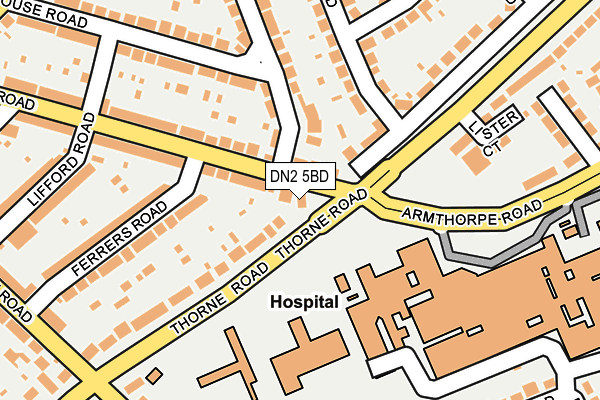 DN2 5BD map - OS OpenMap – Local (Ordnance Survey)