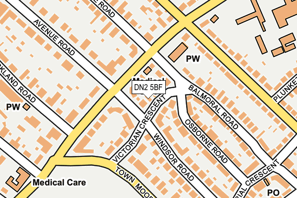 DN2 5BF map - OS OpenMap – Local (Ordnance Survey)