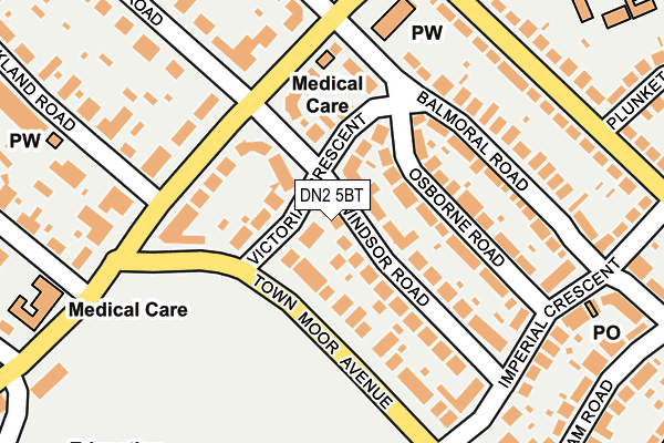 DN2 5BT map - OS OpenMap – Local (Ordnance Survey)