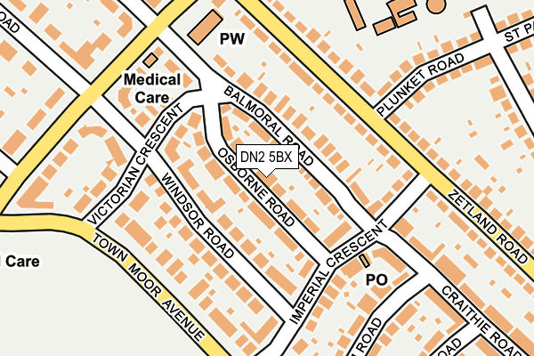DN2 5BX map - OS OpenMap – Local (Ordnance Survey)