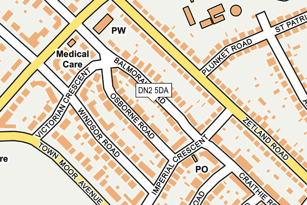DN2 5DA map - OS OpenMap – Local (Ordnance Survey)