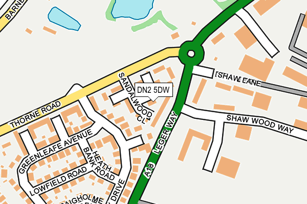 DN2 5DW map - OS OpenMap – Local (Ordnance Survey)