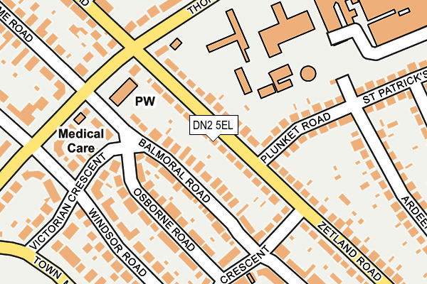 DN2 5EL map - OS OpenMap – Local (Ordnance Survey)