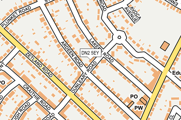 DN2 5EY map - OS OpenMap – Local (Ordnance Survey)