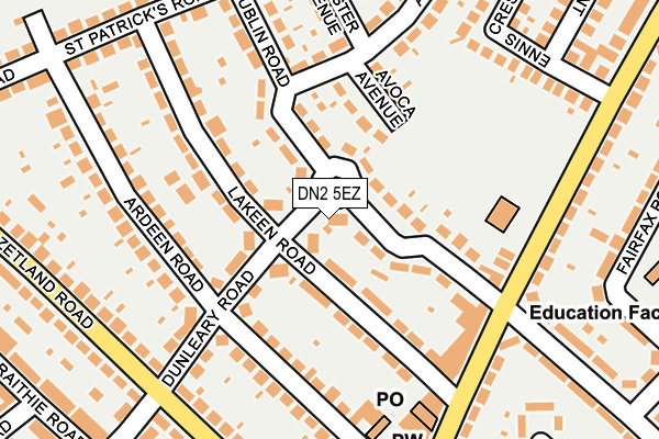 DN2 5EZ map - OS OpenMap – Local (Ordnance Survey)
