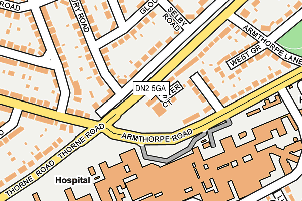 DN2 5GA map - OS OpenMap – Local (Ordnance Survey)