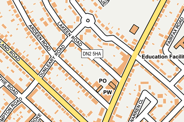 DN2 5HA map - OS OpenMap – Local (Ordnance Survey)