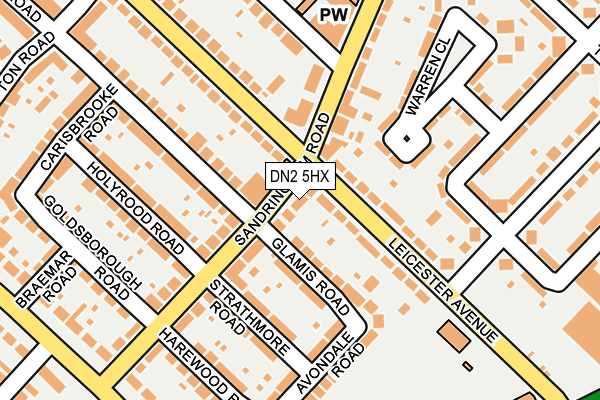 DN2 5HX map - OS OpenMap – Local (Ordnance Survey)