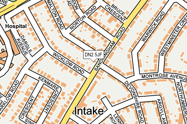 DN2 5JF map - OS OpenMap – Local (Ordnance Survey)