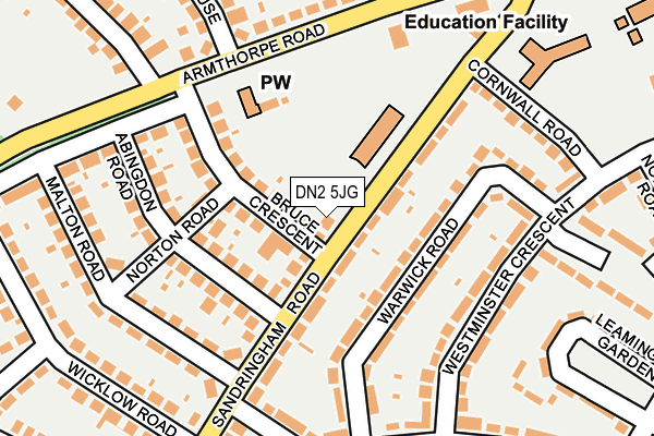 DN2 5JG map - OS OpenMap – Local (Ordnance Survey)