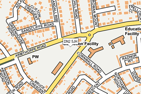 DN2 5JH map - OS OpenMap – Local (Ordnance Survey)