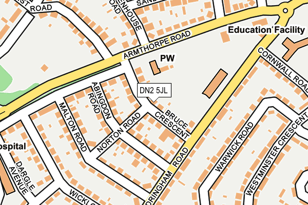 DN2 5JL map - OS OpenMap – Local (Ordnance Survey)