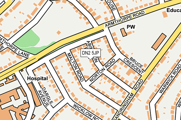 DN2 5JP map - OS OpenMap – Local (Ordnance Survey)