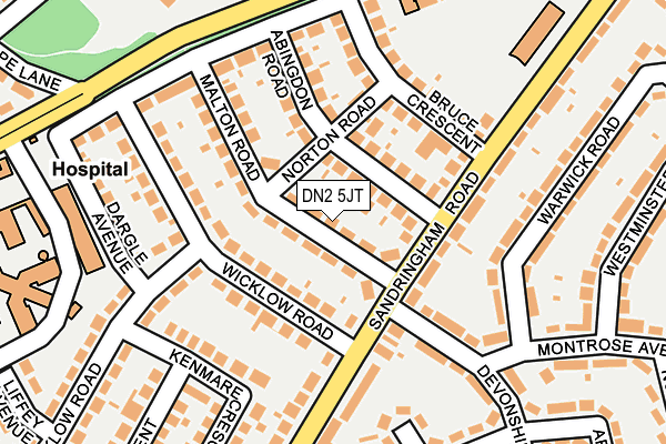 DN2 5JT map - OS OpenMap – Local (Ordnance Survey)