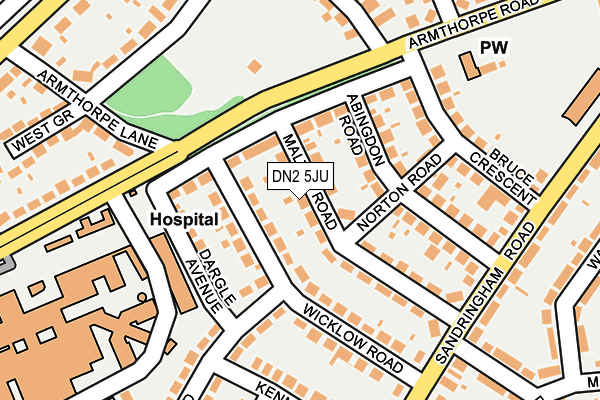 DN2 5JU map - OS OpenMap – Local (Ordnance Survey)