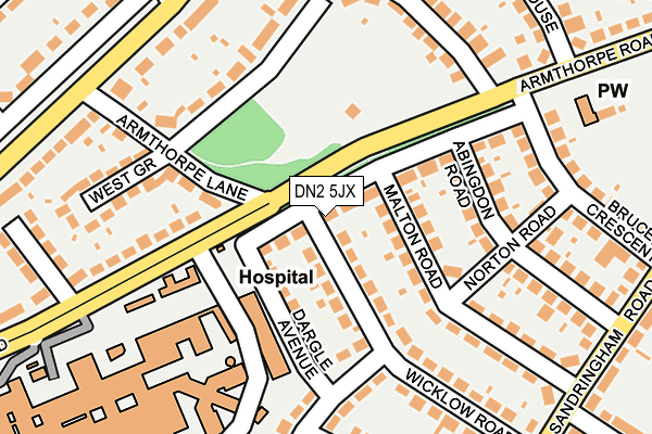 DN2 5JX map - OS OpenMap – Local (Ordnance Survey)