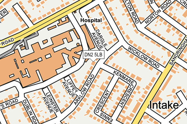 DN2 5LB map - OS OpenMap – Local (Ordnance Survey)