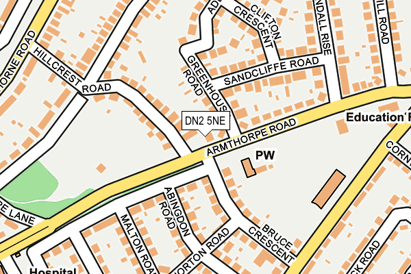DN2 5NE map - OS OpenMap – Local (Ordnance Survey)