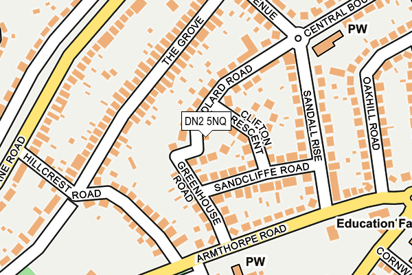 DN2 5NQ map - OS OpenMap – Local (Ordnance Survey)