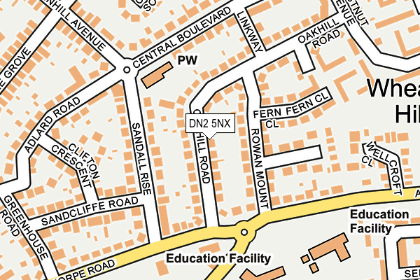 DN2 5NX map - OS OpenMap – Local (Ordnance Survey)