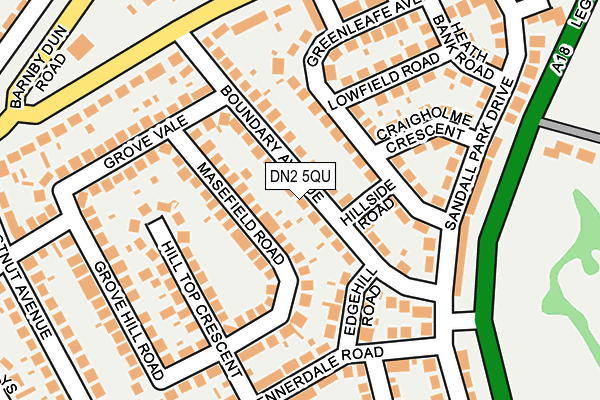 DN2 5QU map - OS OpenMap – Local (Ordnance Survey)