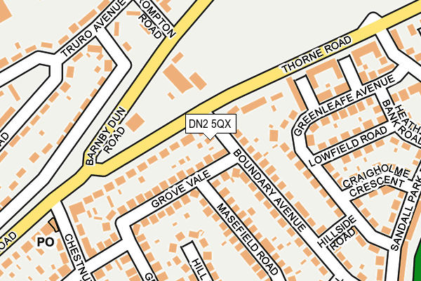 DN2 5QX map - OS OpenMap – Local (Ordnance Survey)