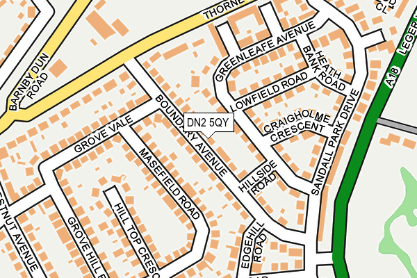 DN2 5QY map - OS OpenMap – Local (Ordnance Survey)