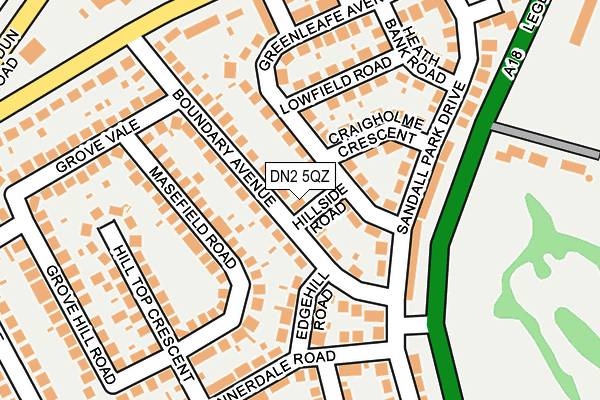 DN2 5QZ map - OS OpenMap – Local (Ordnance Survey)