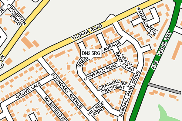DN2 5RG map - OS OpenMap – Local (Ordnance Survey)