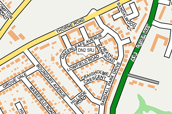 DN2 5RJ map - OS OpenMap – Local (Ordnance Survey)