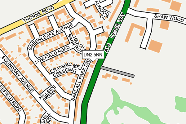 DN2 5RN map - OS OpenMap – Local (Ordnance Survey)