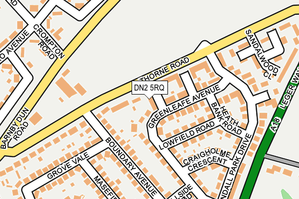 DN2 5RQ map - OS OpenMap – Local (Ordnance Survey)