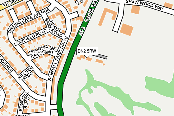 DN2 5RW map - OS OpenMap – Local (Ordnance Survey)
