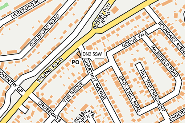 DN2 5SW map - OS OpenMap – Local (Ordnance Survey)