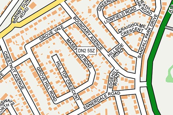 DN2 5SZ map - OS OpenMap – Local (Ordnance Survey)