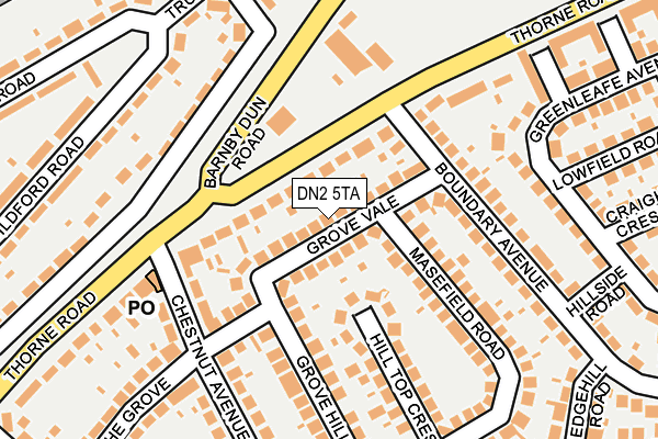 DN2 5TA map - OS OpenMap – Local (Ordnance Survey)