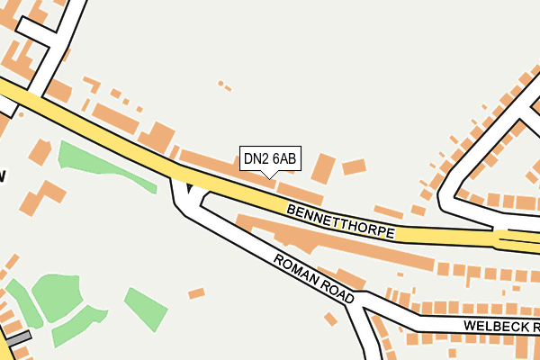 DN2 6AB map - OS OpenMap – Local (Ordnance Survey)