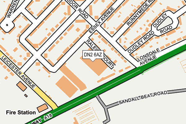 DN2 6AZ map - OS OpenMap – Local (Ordnance Survey)