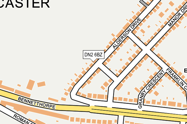 DN2 6BZ map - OS OpenMap – Local (Ordnance Survey)