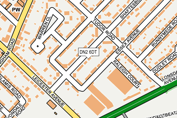 DN2 6DT map - OS OpenMap – Local (Ordnance Survey)