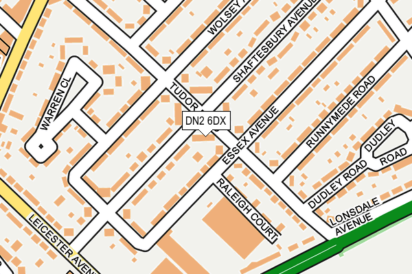 DN2 6DX map - OS OpenMap – Local (Ordnance Survey)