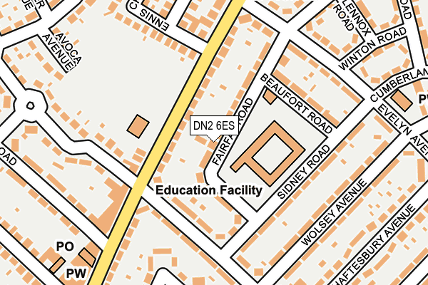 DN2 6ES map - OS OpenMap – Local (Ordnance Survey)