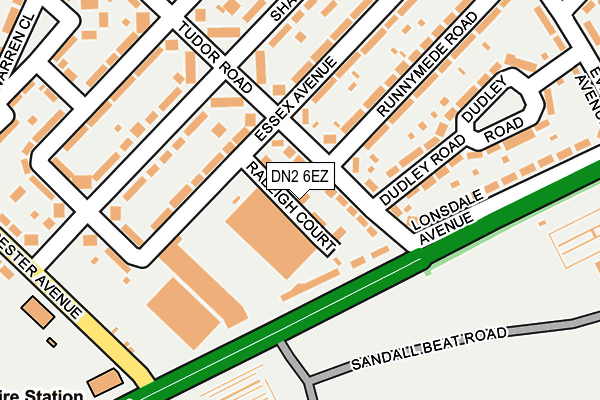 DN2 6EZ map - OS OpenMap – Local (Ordnance Survey)