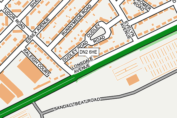 DN2 6HE map - OS OpenMap – Local (Ordnance Survey)