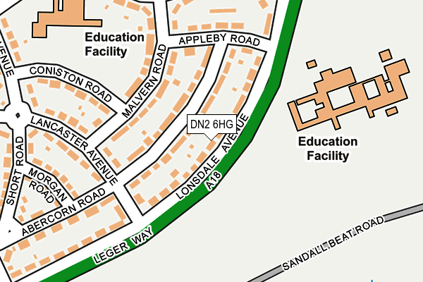 DN2 6HG map - OS OpenMap – Local (Ordnance Survey)